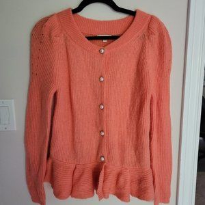 Goelia Mohair Sweater with  Pearl Adorned Buttons